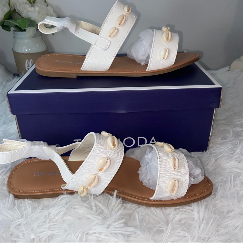 ✨🐚 Top Moda White Shell Sandals 🐚✨ - Picture 3 of 7